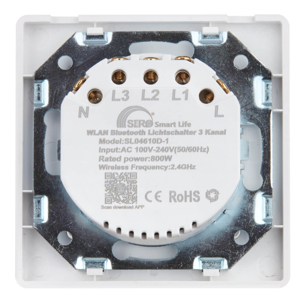 SIRO Smart 3 Kanal Lichtschalter Venus weiß