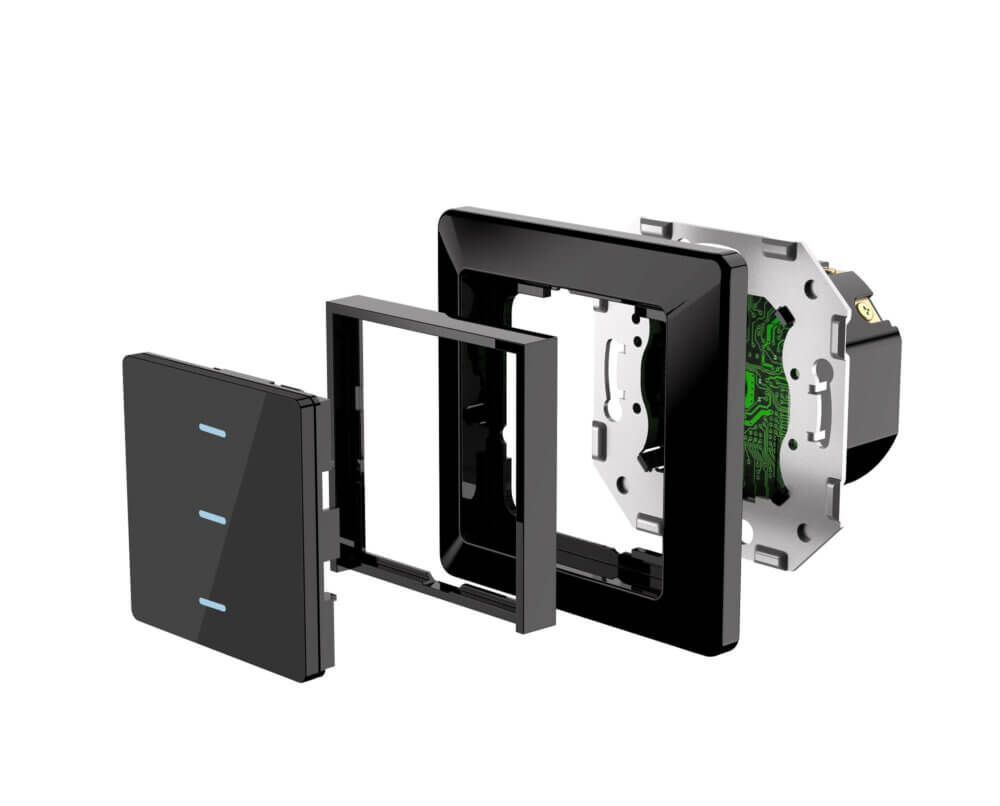 SIRO Smart 3 Kanal Lichtschalter Venus schwarz