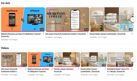 Werde Teil unserer smarten Community und entdecke auf YouTube, wie smart dein Alltag werden kann