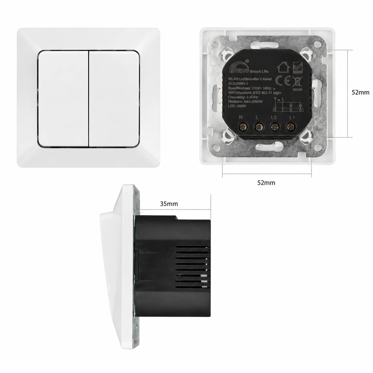 Smart 2-Kanal Lichtschalter Merkur