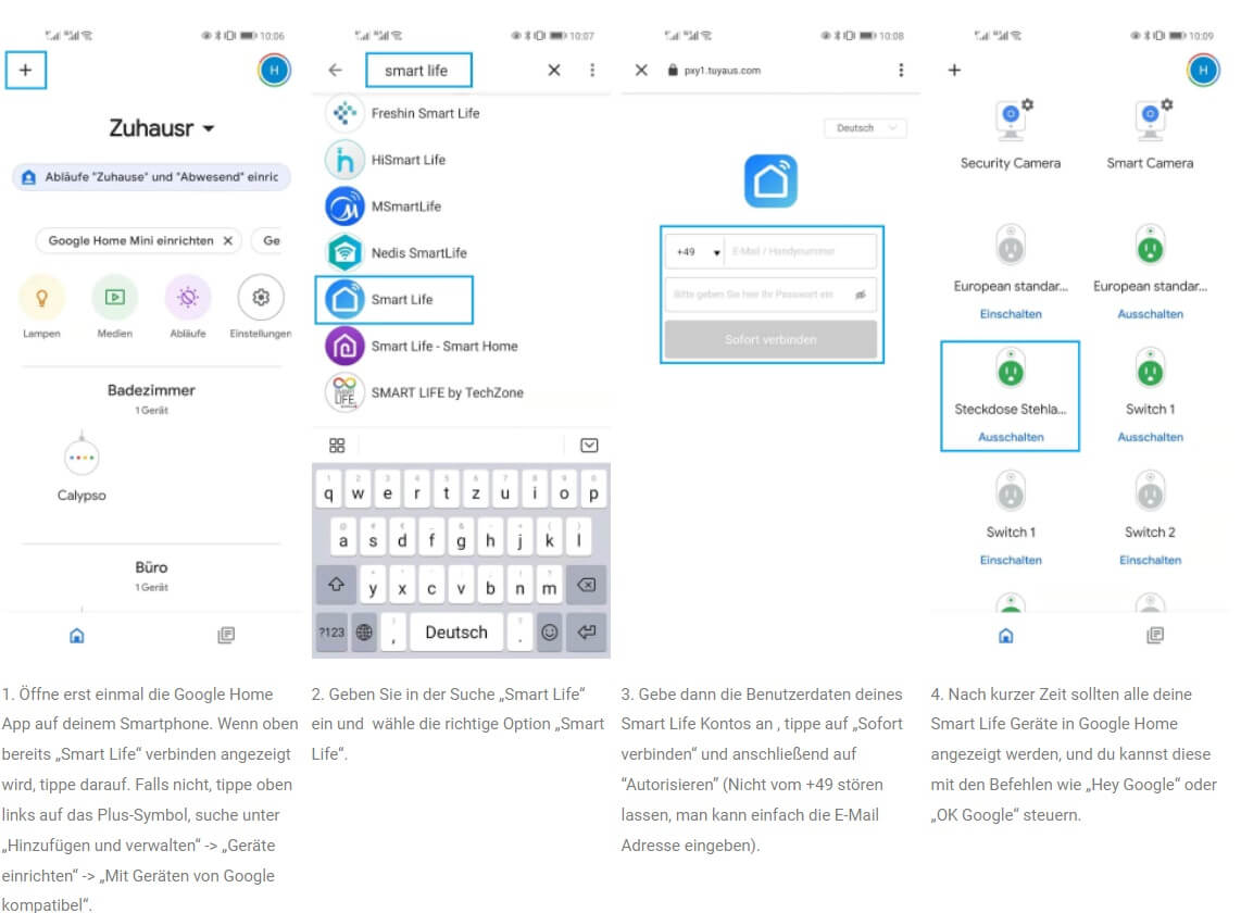 Connect Smart Life App with Google Home